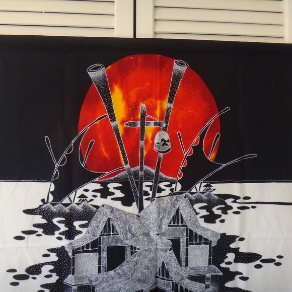 Wall Art Batik Painting Cloth Wall Tapestry NEW - Picture 3 of 4